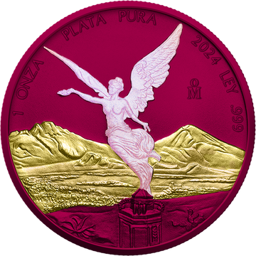 2024 Mexico Libertad Space Pink Opal Edition 1 oz Silver Coin - CoinsTV