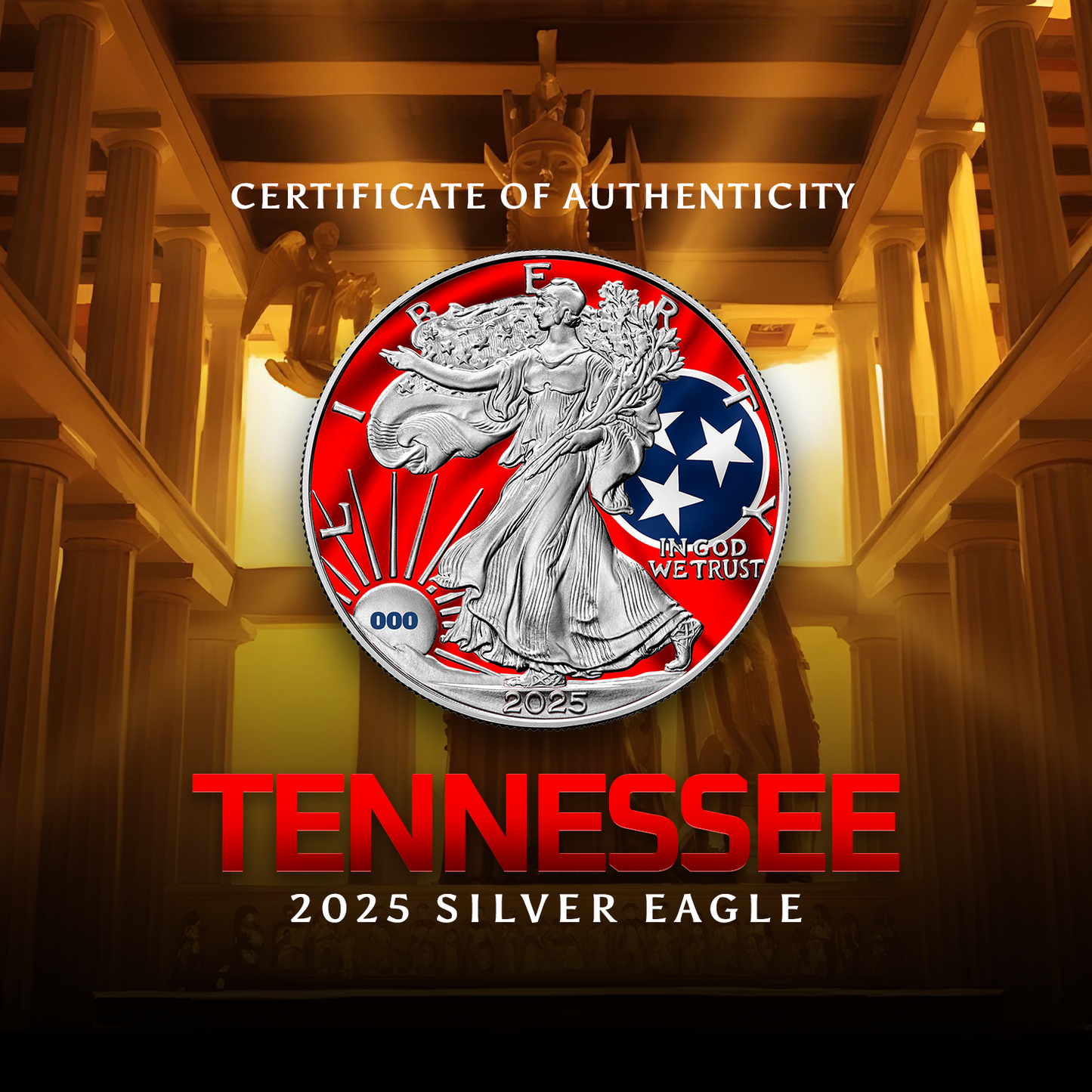 2025 State Flags Silver Eagle - Tennessee Limited Edition