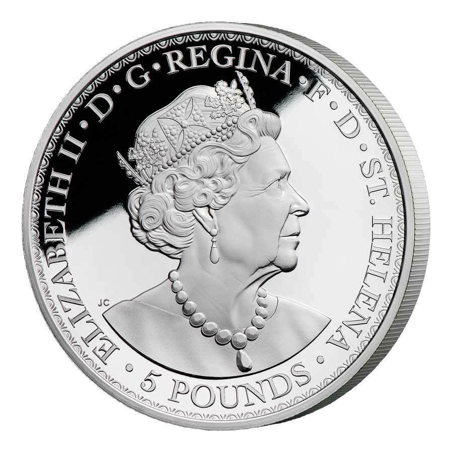2021 St. Helena Una and The Lion - 5 oz Silver Proof Coin