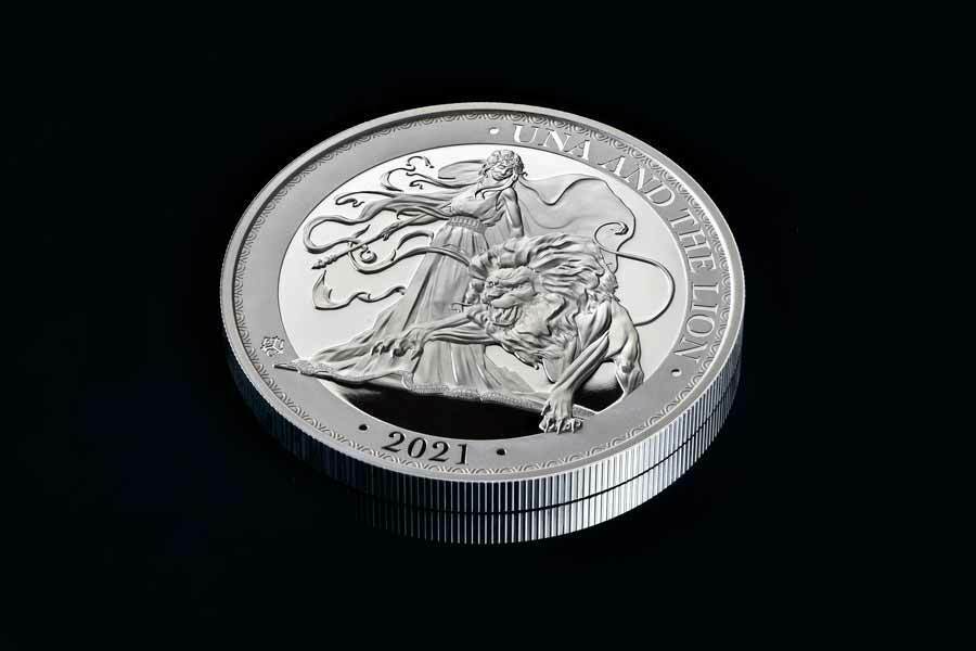 2021 St. Helena Una and The Lion - 5 oz Silver Proof Coin - CoinsTV