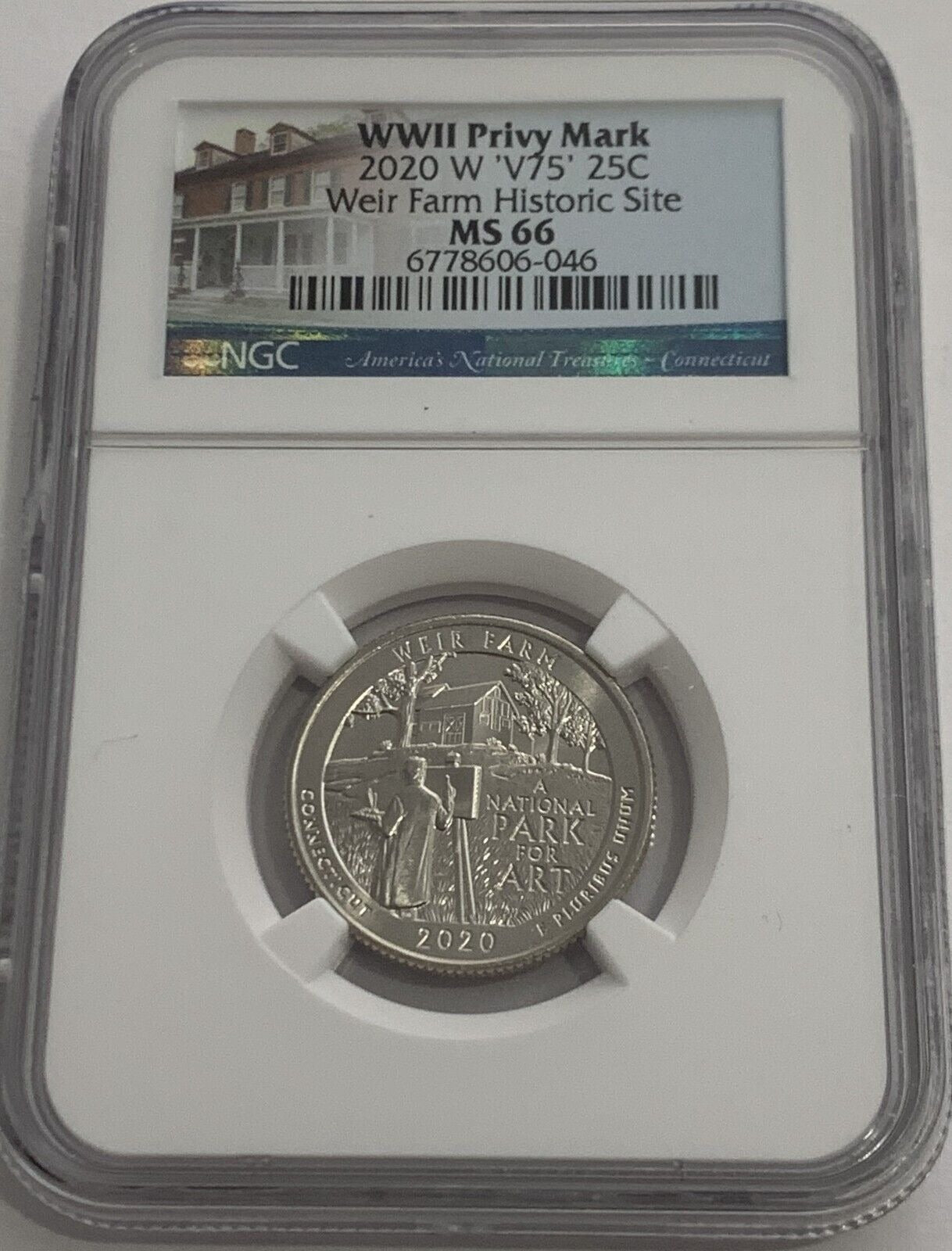 2020 W V75 Weir Farms Quarter Dollar West Point - NGC MS66