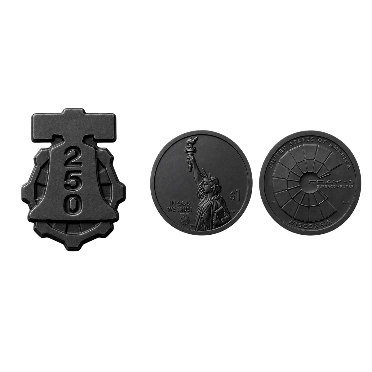 2026-P Wisconsin Supercomputer Innovation Dollar - ICG Brilliant Uncirculated – Black Ruthenium Plated