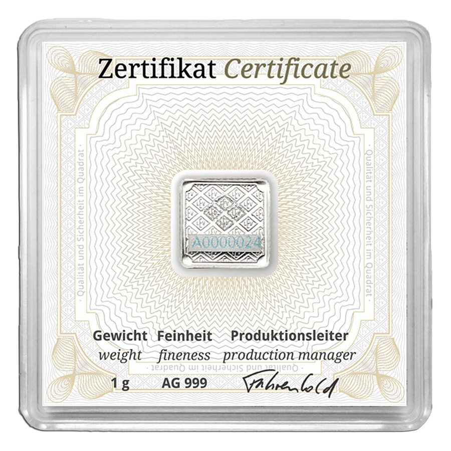 Geiger 1 gram Silver Carded Bar - CoinsTV