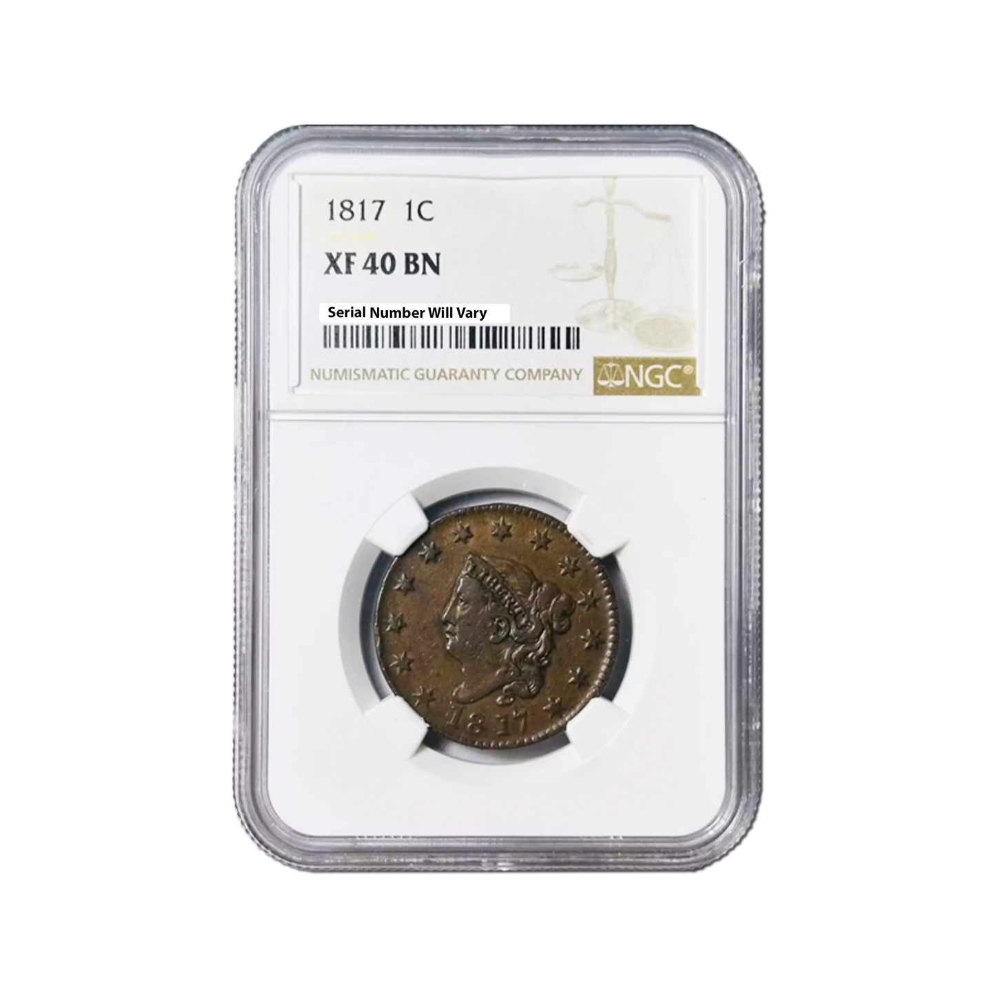 1817 Coronet Head Large Cent - NGC XF40 BN - CoinsTV