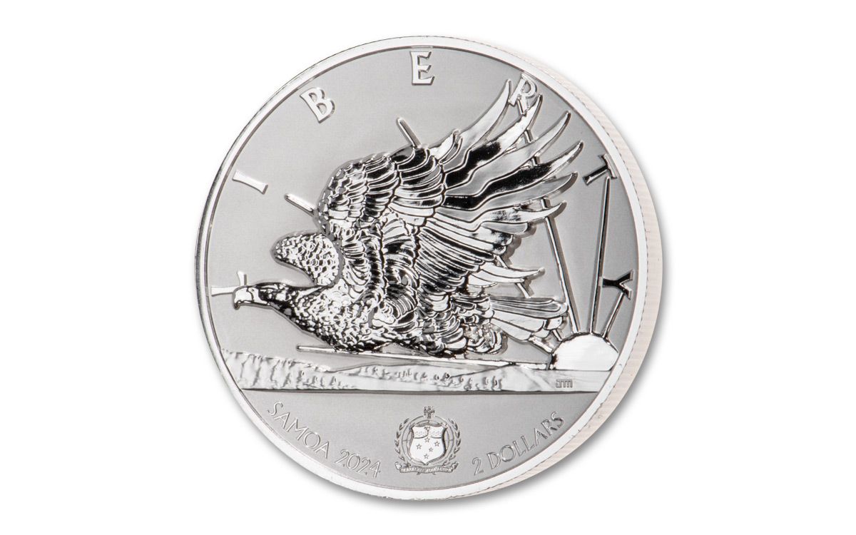 2024 Samoa $2 Light of Liberty Natanya Van Niekerk 1 oz Silver High Relief Enhanced Reverse Proof - CoinsTV