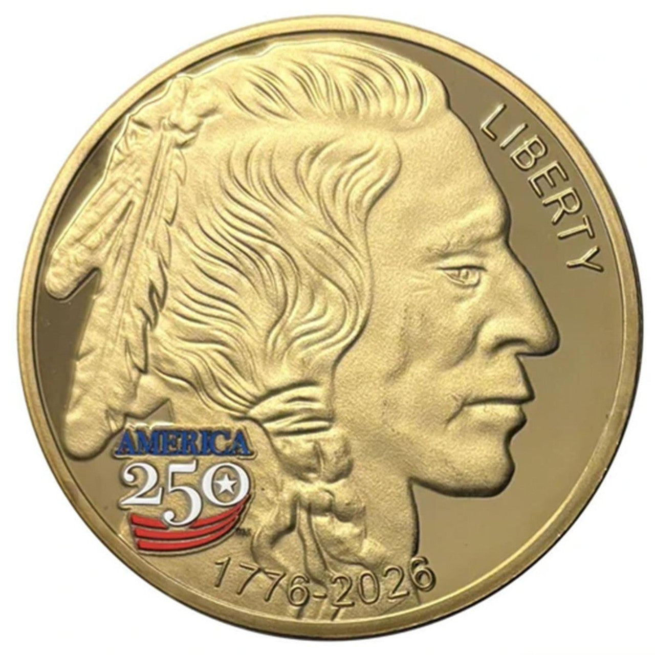 America 250th anniversary Buffalo Nickel Round - CoinsTV