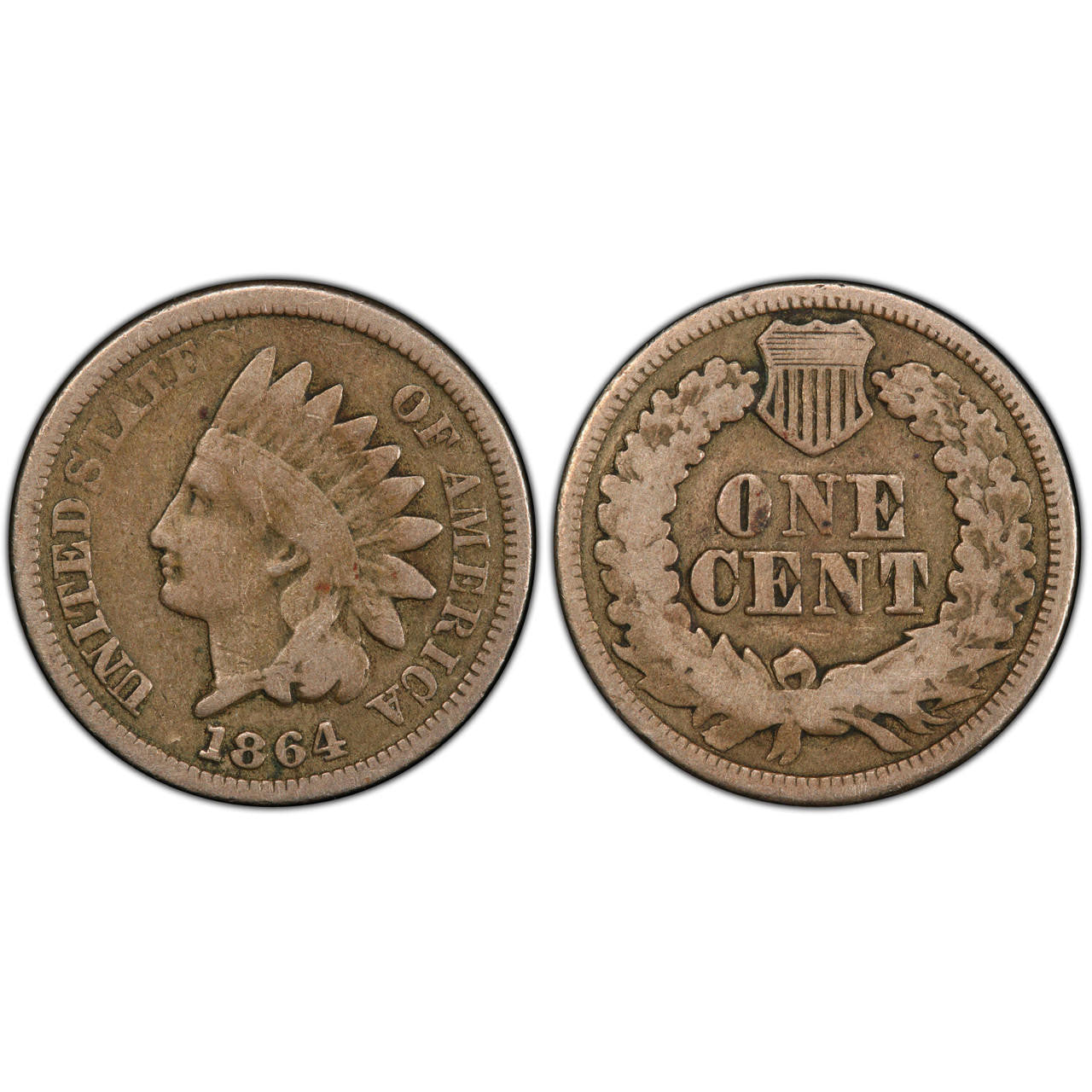 1864 Indian Head Cent Philadelphia Circulated - CoinsTV