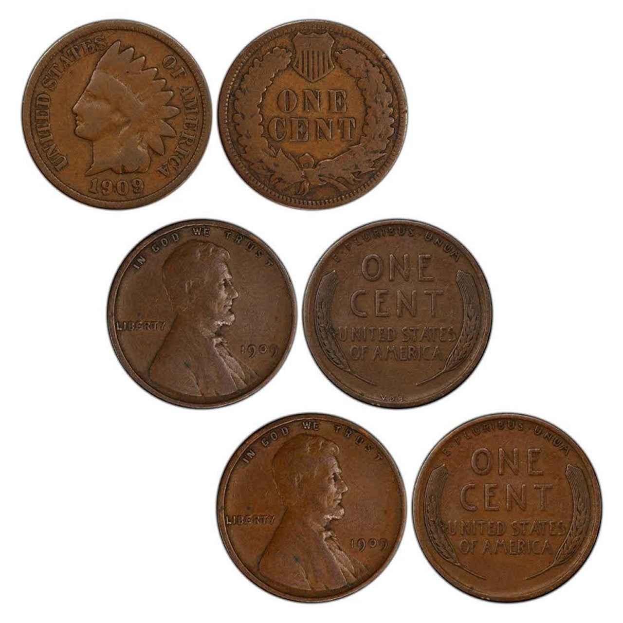 1909 Indian and Lincoln Cent - 3pc Ultimate Collection - CoinsTV