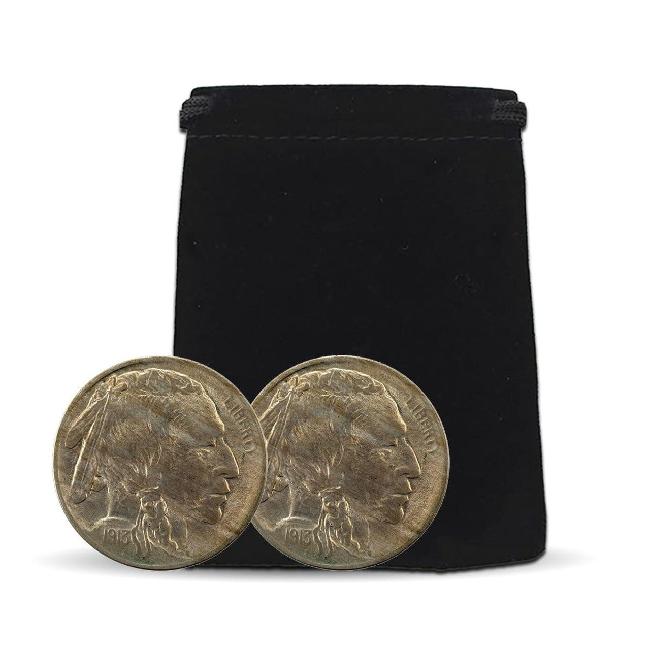 1913 Buffalo Nickel Type 1 & Type 2 Set - First year of Issue Variety in Pouch - CoinsTV