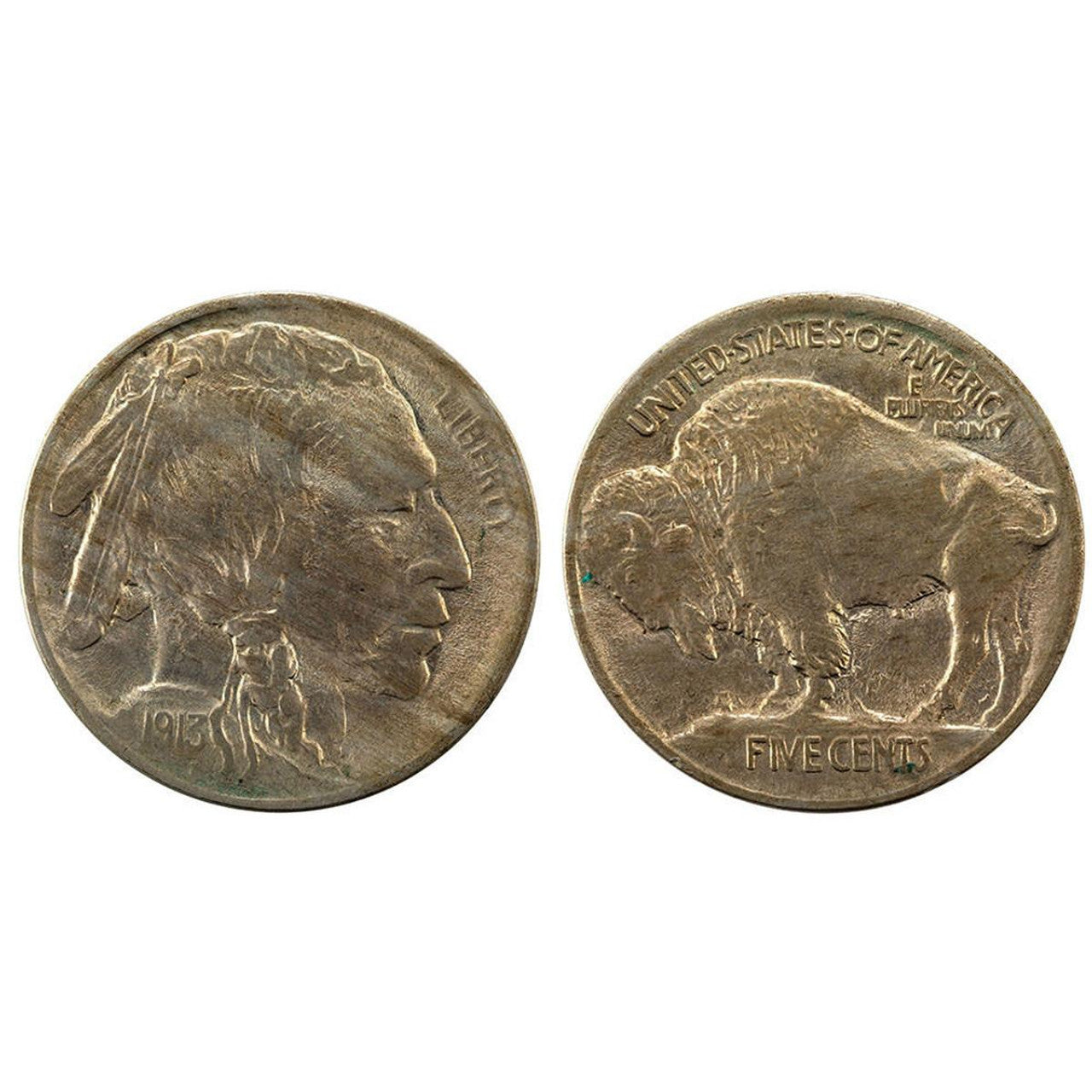 1913 Buffalo Nickel Type 1 & Type 2 Set - First year of Issue Variety in Pouch - CoinsTV