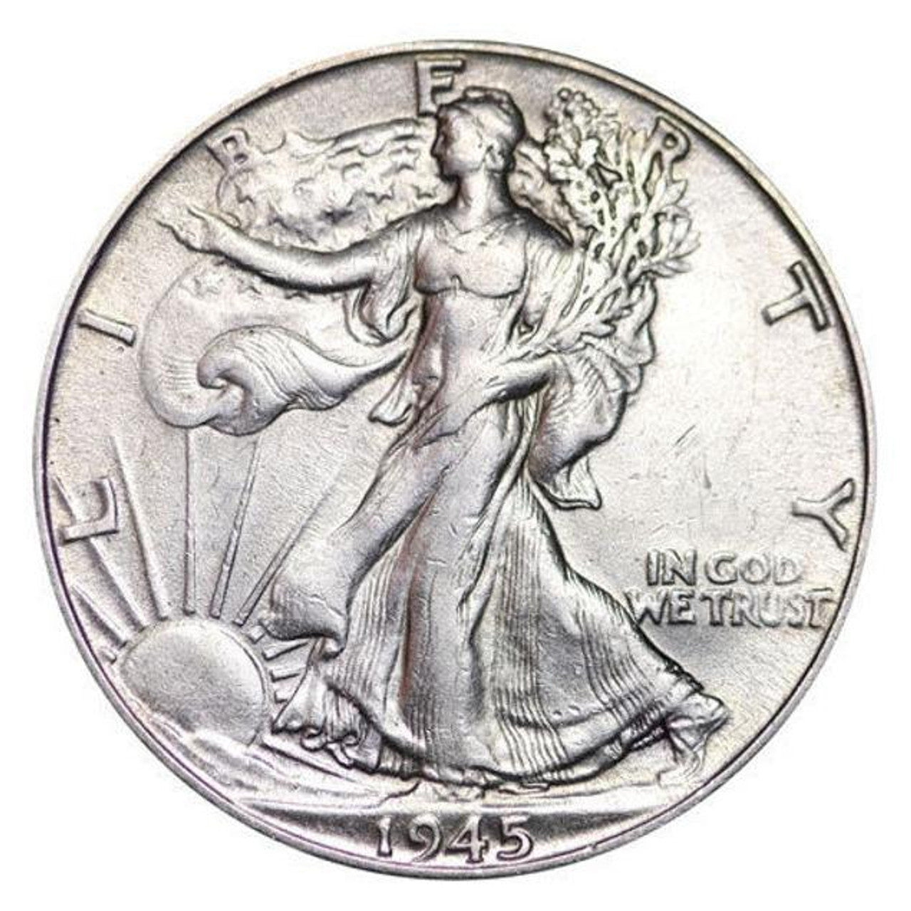 1945-D Walking Liberty Silver Half Dollar Denver - Brilliant Uncirculated - CoinsTV