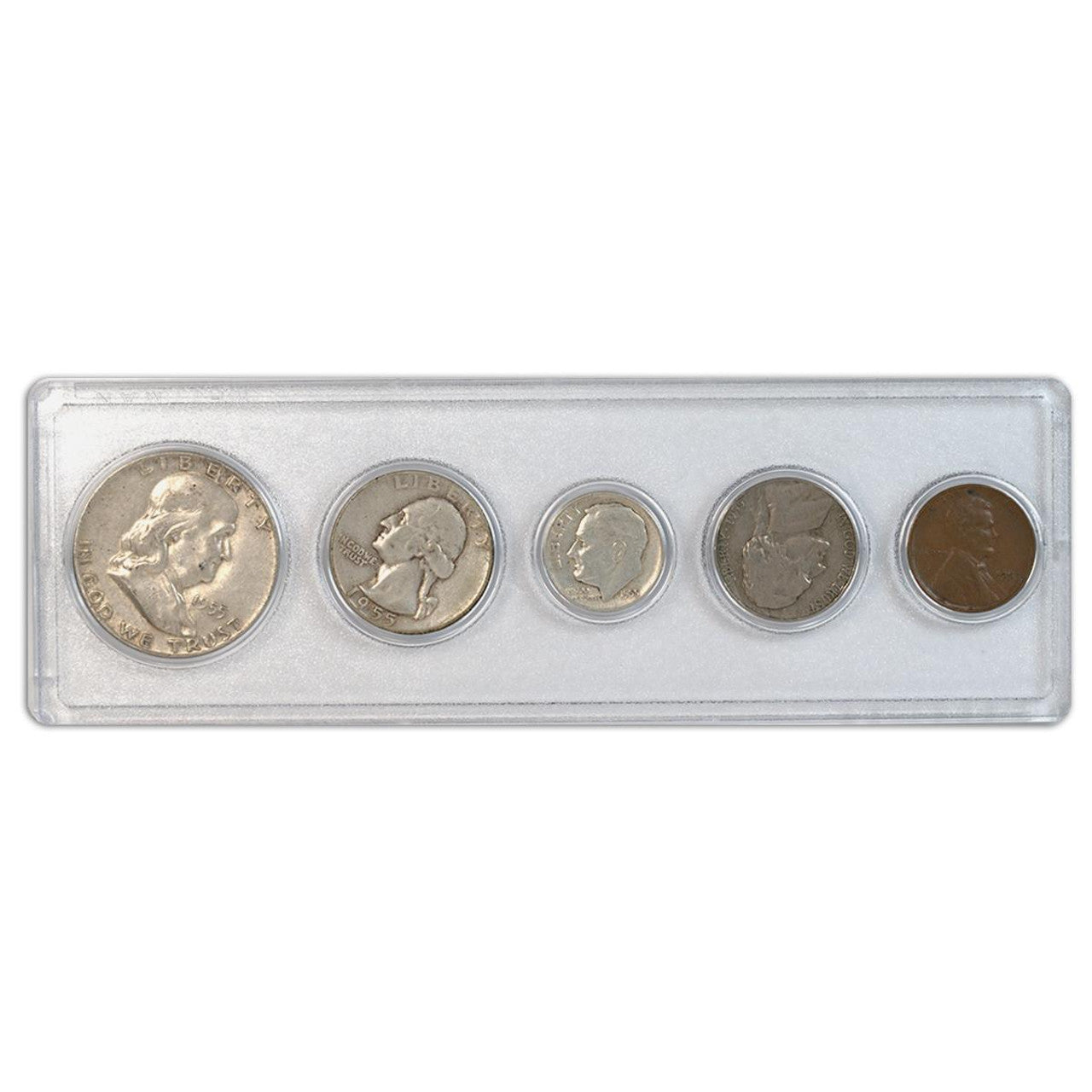 1955 Birth Year Set 5 Coins - Collectible Coin Sets - VF-XF - CoinsTV