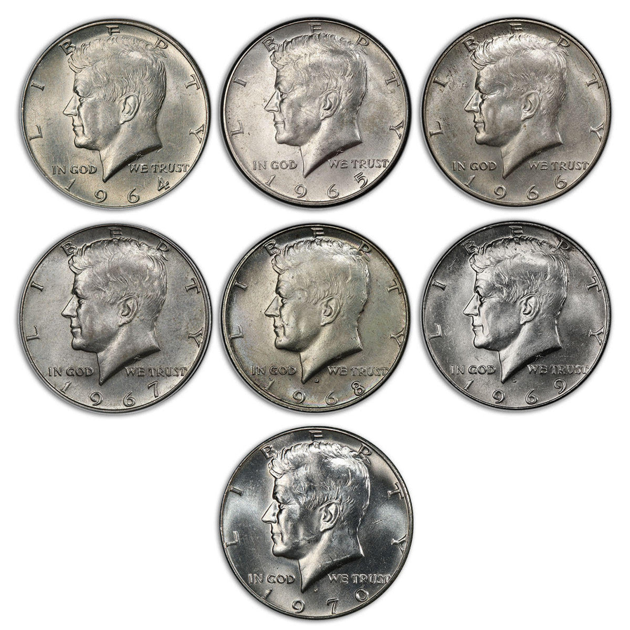 1964-1970 Silver Kennedy Half Dollar - 60th Anniversary Collection - CoinsTV