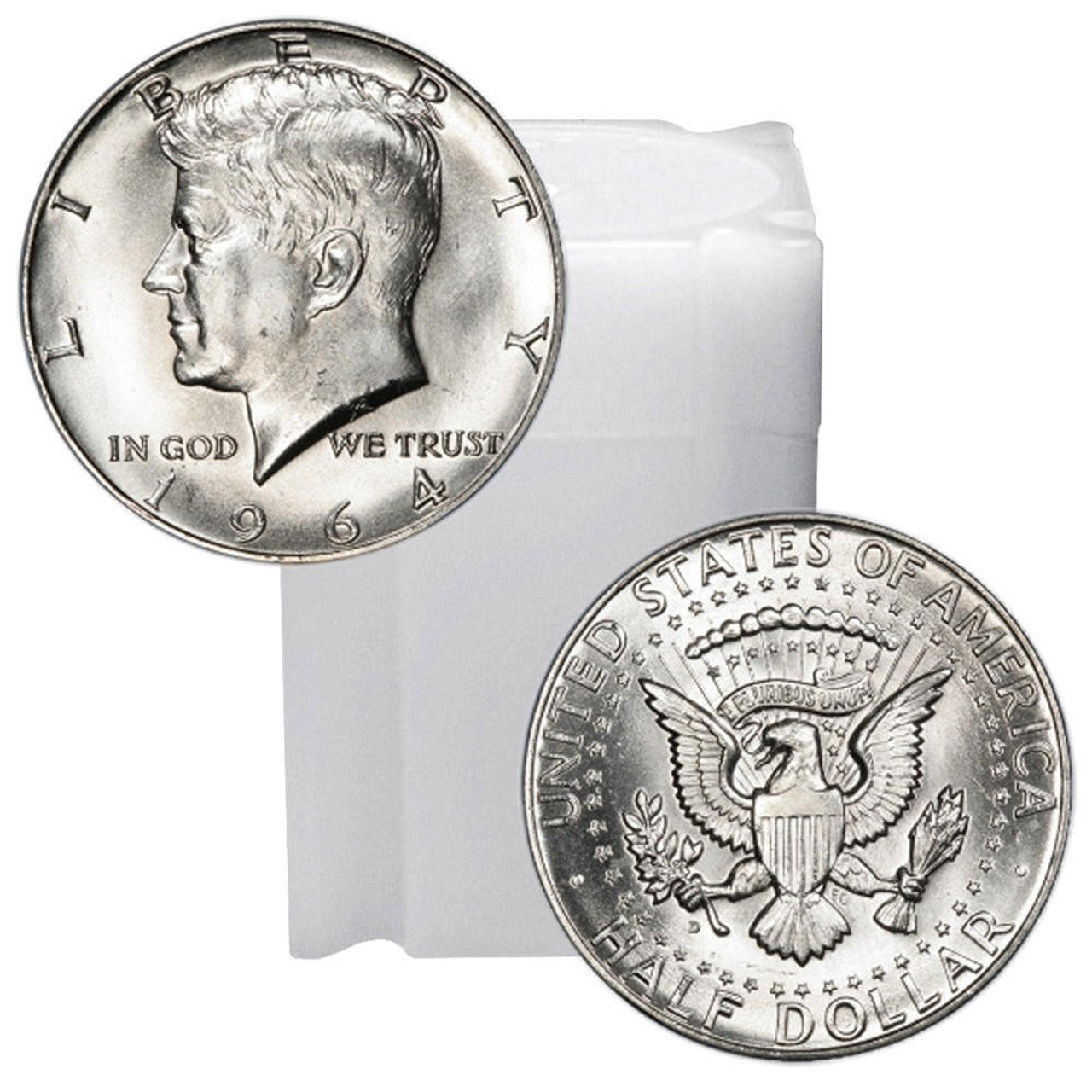 1964 Kennedy 90% Silver Half Dollar Roll of 20 - Uncirculated - CoinsTV