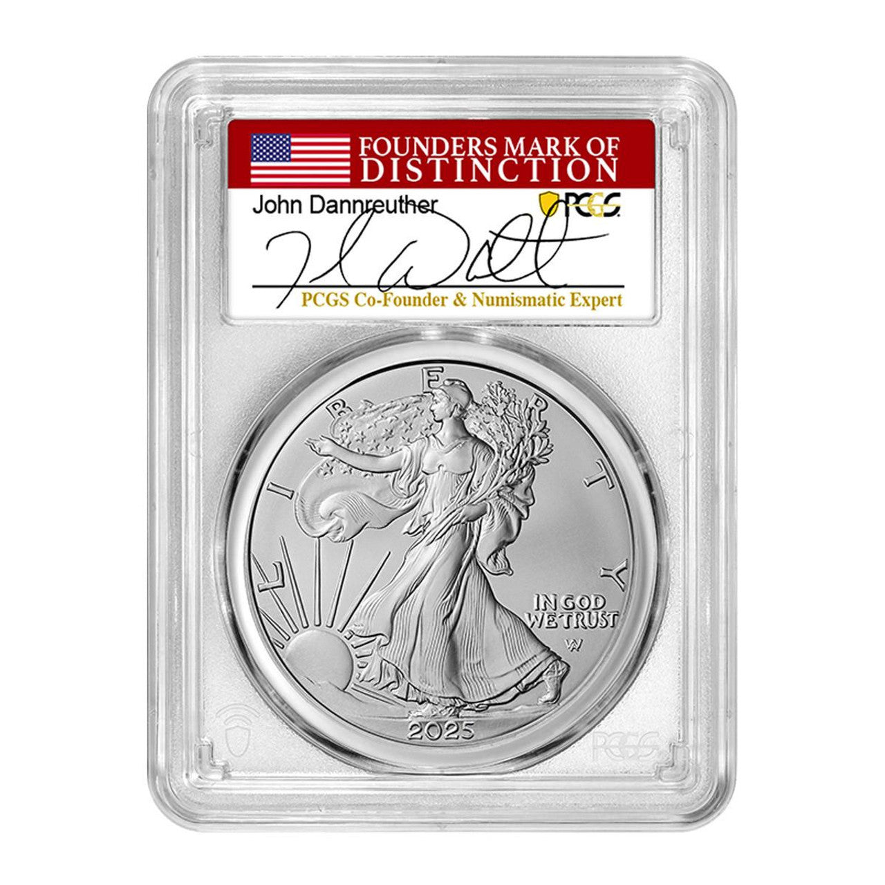 2025 Silver Eagle - First Strike 1 of 2025 - PCGS MS70 - Co-founder Signed