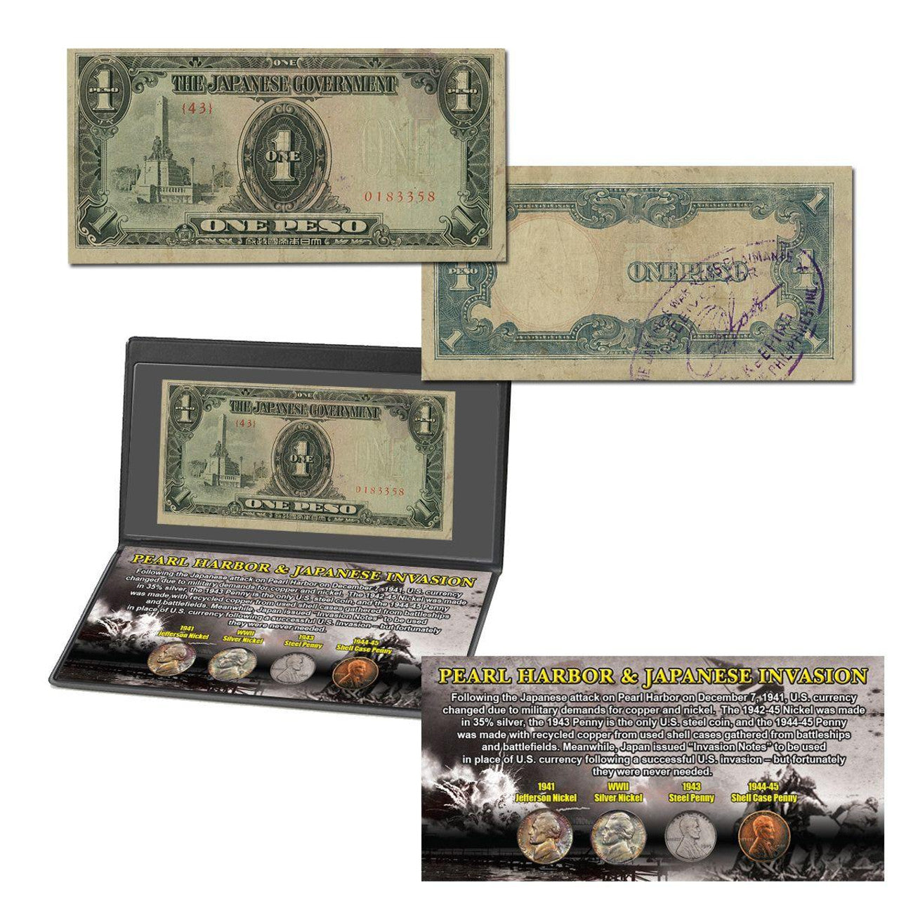 Pearl Harbor Coin Collection and Japanese Invasion Note