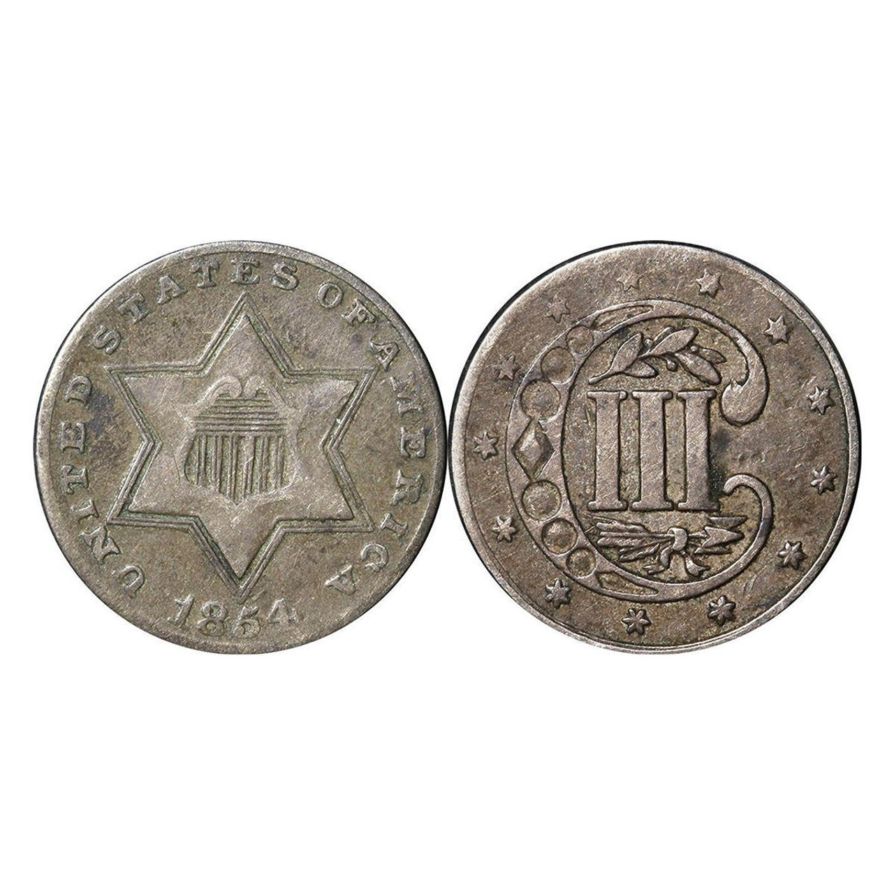 Three Cent Silver and Three Cent Nickel - 2pc Collection - CoinsTV