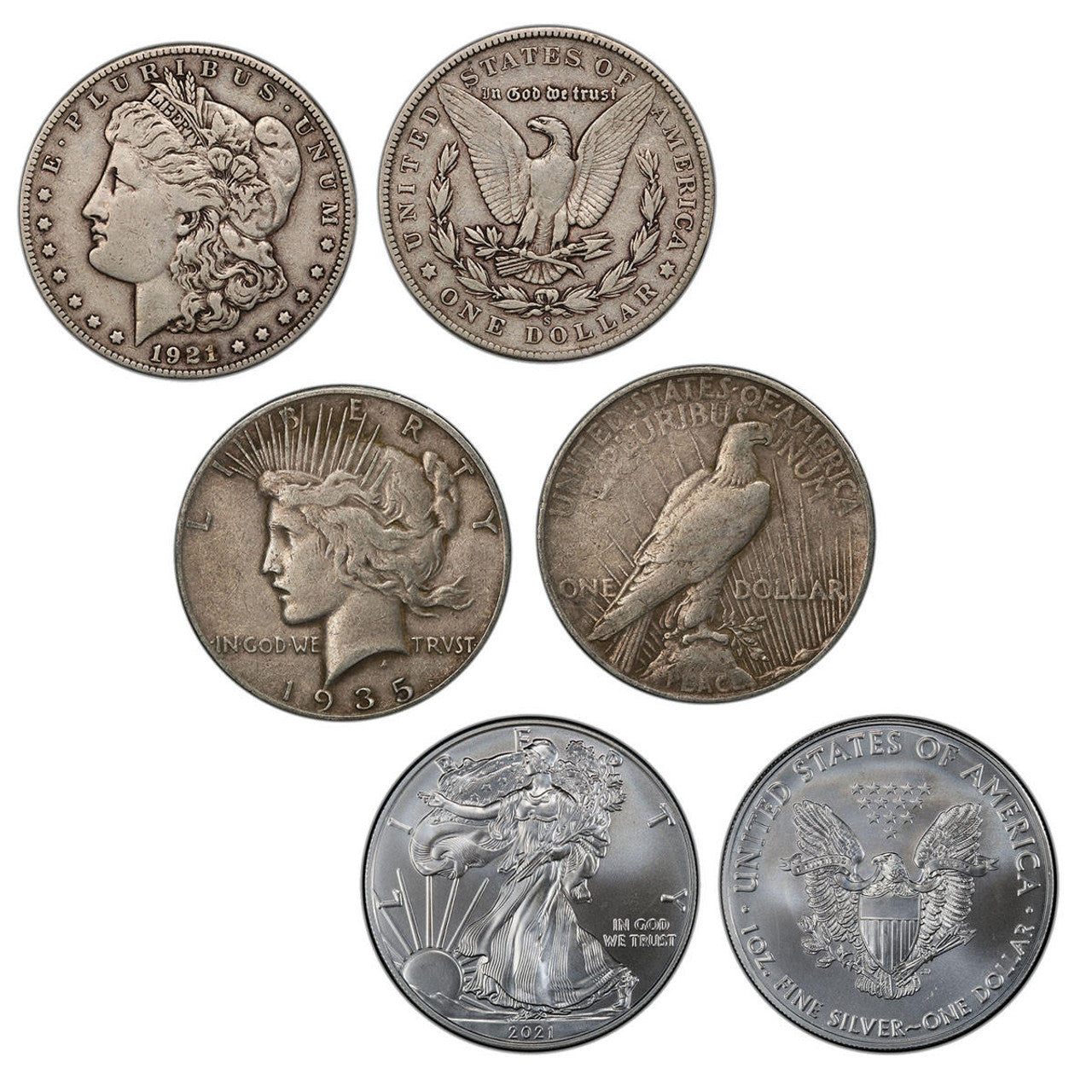 Ultimate Last Year of Issue Silver Dollar 3pc Collection
