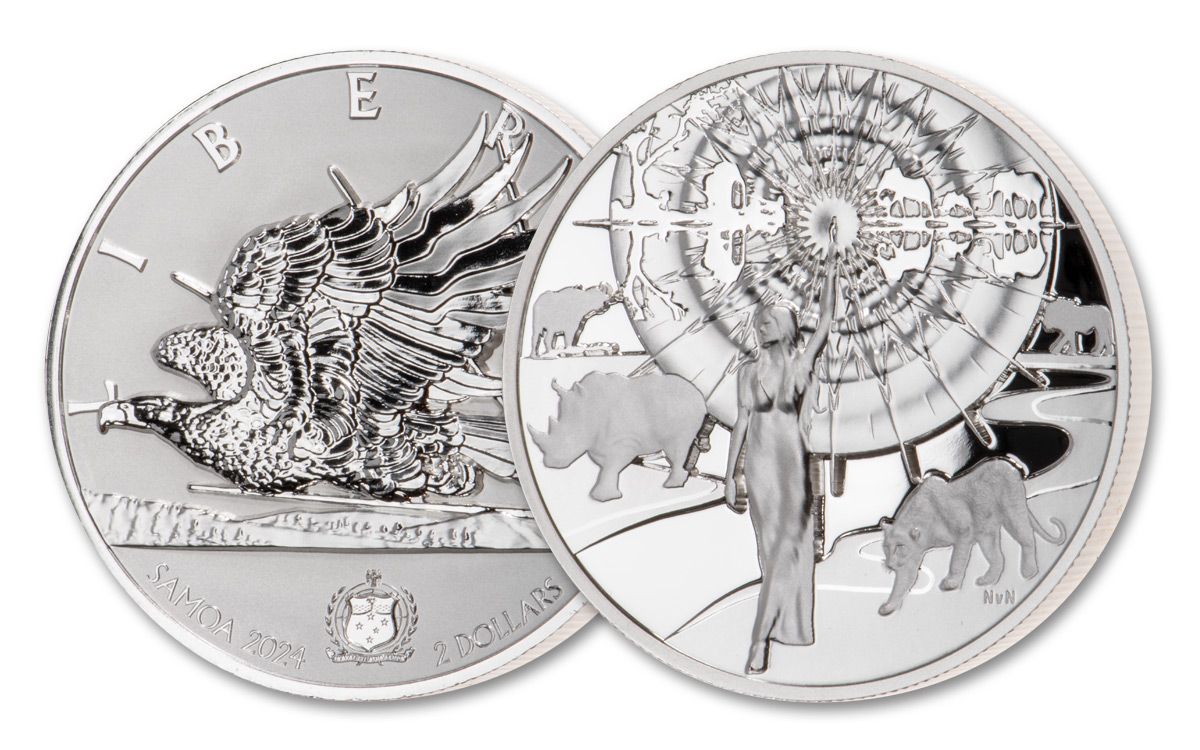 2024 Samoa $2 Light of Liberty Natanya Van Niekerk 1 oz Silver High Relief Enhanced Reverse Proof - CoinsTV
