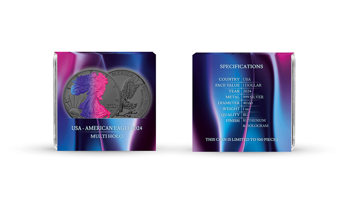 2024 U.S. Eagle Multi Holo Edition 1 oz Silver Coin - CoinsTV