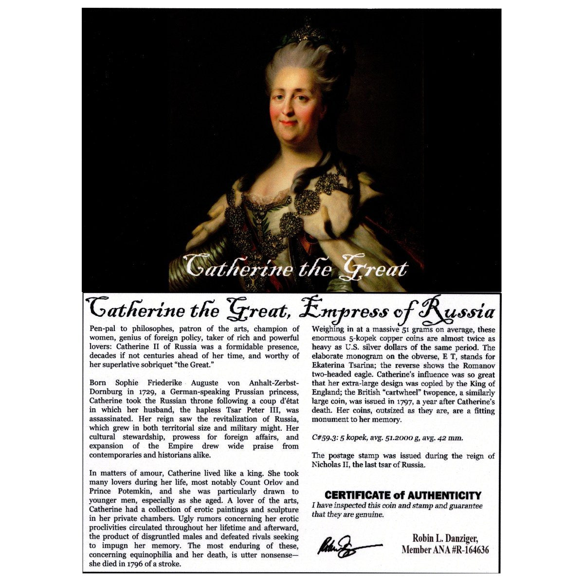 Catherine the Great (Coin and Stamp Box) - CoinsTV