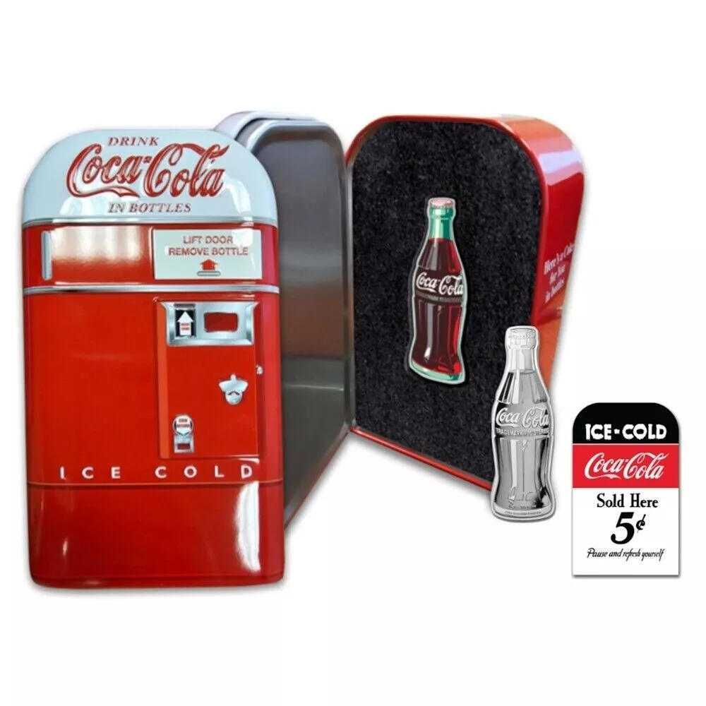 Coca-Cola Bottle Shaped Bar in Tin 1 oz Silver - CoinsTV