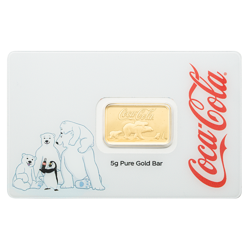 Coca-Cola® Holiday Polar Bears - 5 gram Gold Bar