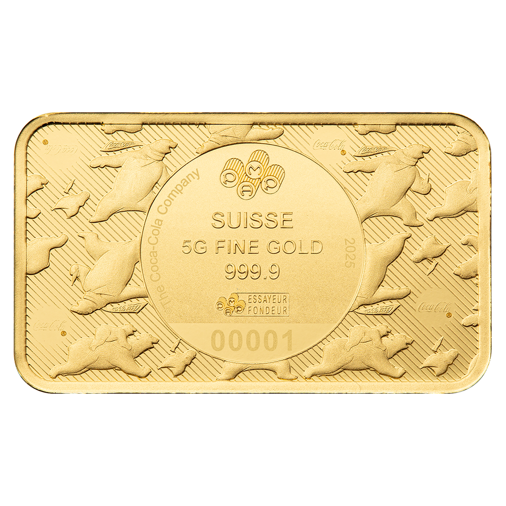Coca-Cola® Holiday Polar Bears - 5 gram Gold Bar