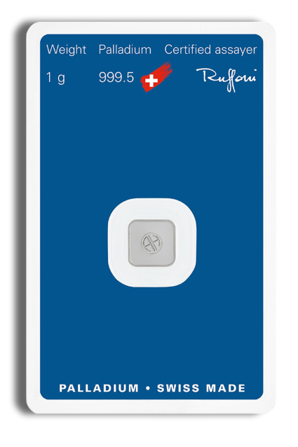 1 gram Palladium Bar - Argor-Heraeus (Carded) - CoinsTV