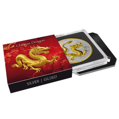 2025 China Dragon Gold Gilt Edition 1 oz Silver Coin