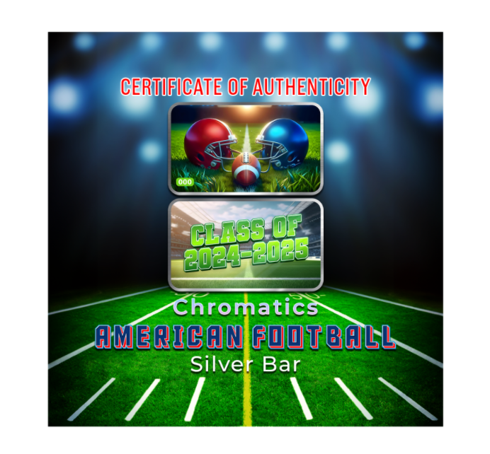 Chromatics American Football 1 oz Silver Bar - CoinsTV