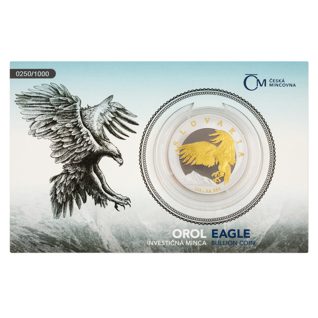 2024 Niue Slovakia Eagle Gold Gilt 1 oz Silver Coin in Card