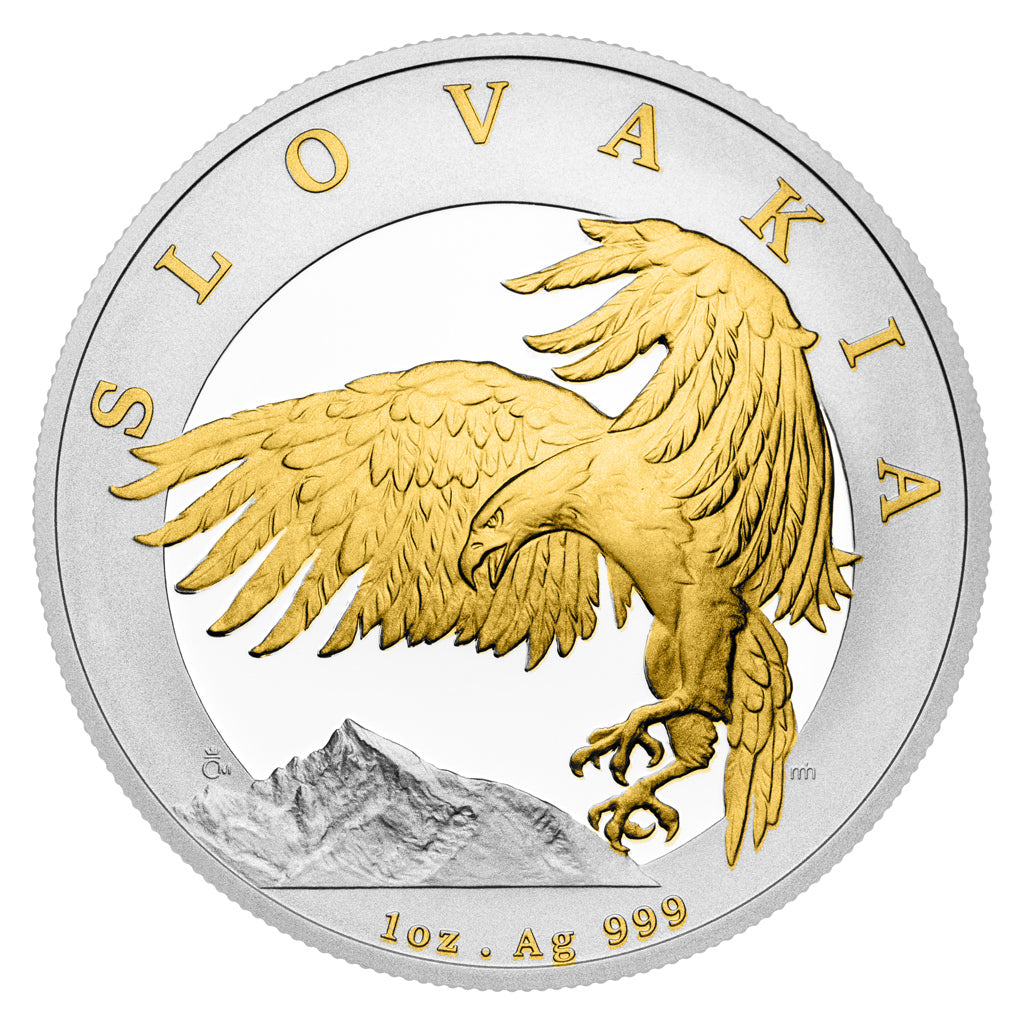 2024 Niue Slovakia Eagle Gold Gilt 1 oz Silver Coin in Card