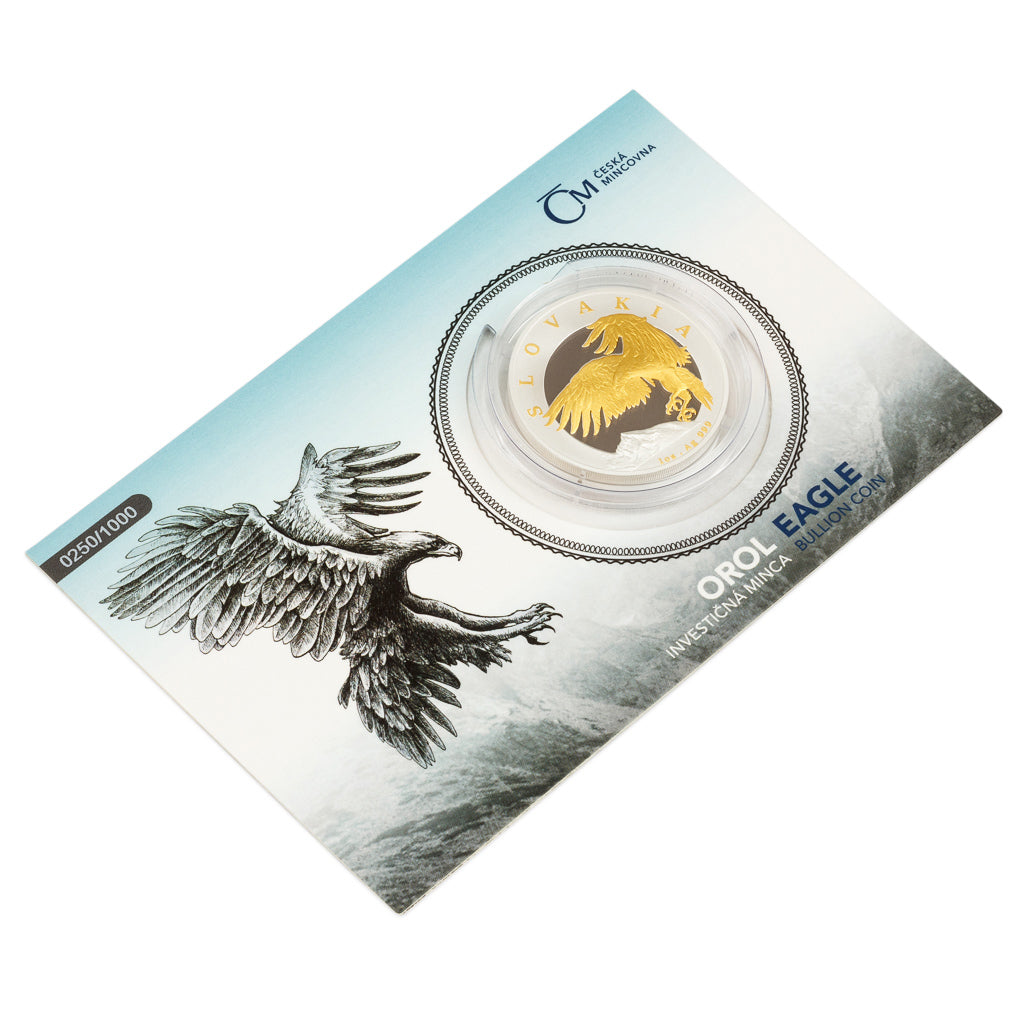 2024 Niue Slovakia Eagle Gold Gilt 1 oz Silver Coin in Card