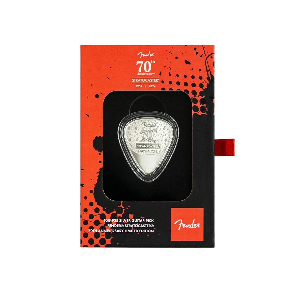 2024 Pamp Fender Guitar Pick 70th Anniv. of the Stratocaster 10g Silver Medal