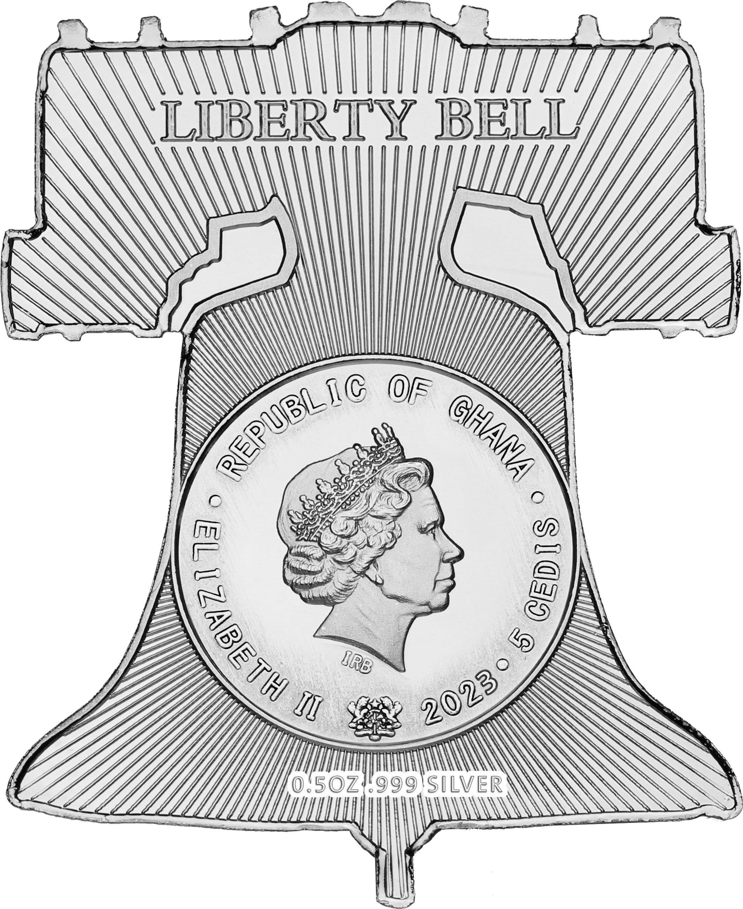 2023 Ghana 1/2 oz Silver Liberty Bell