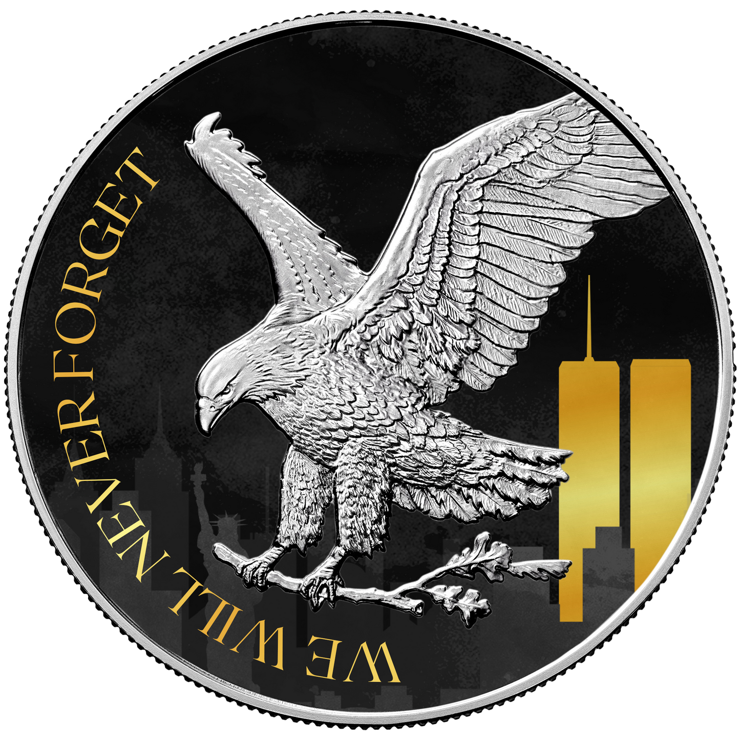 2024 Chromatics Never Forget Silver Eagle & Bar 9/11 Set - CoinsTV