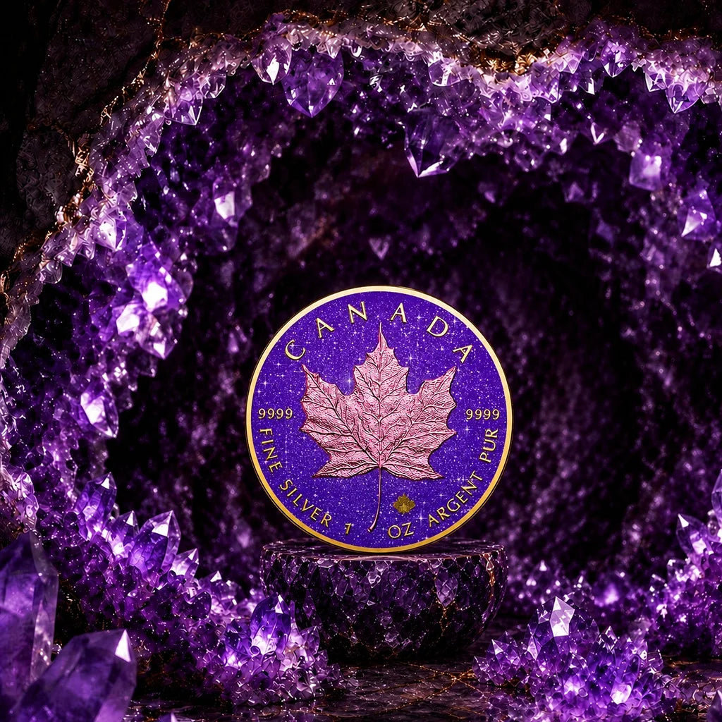 2026 Canada Maple Leaf Royal Amethyst Edition 1 oz Silver Coin