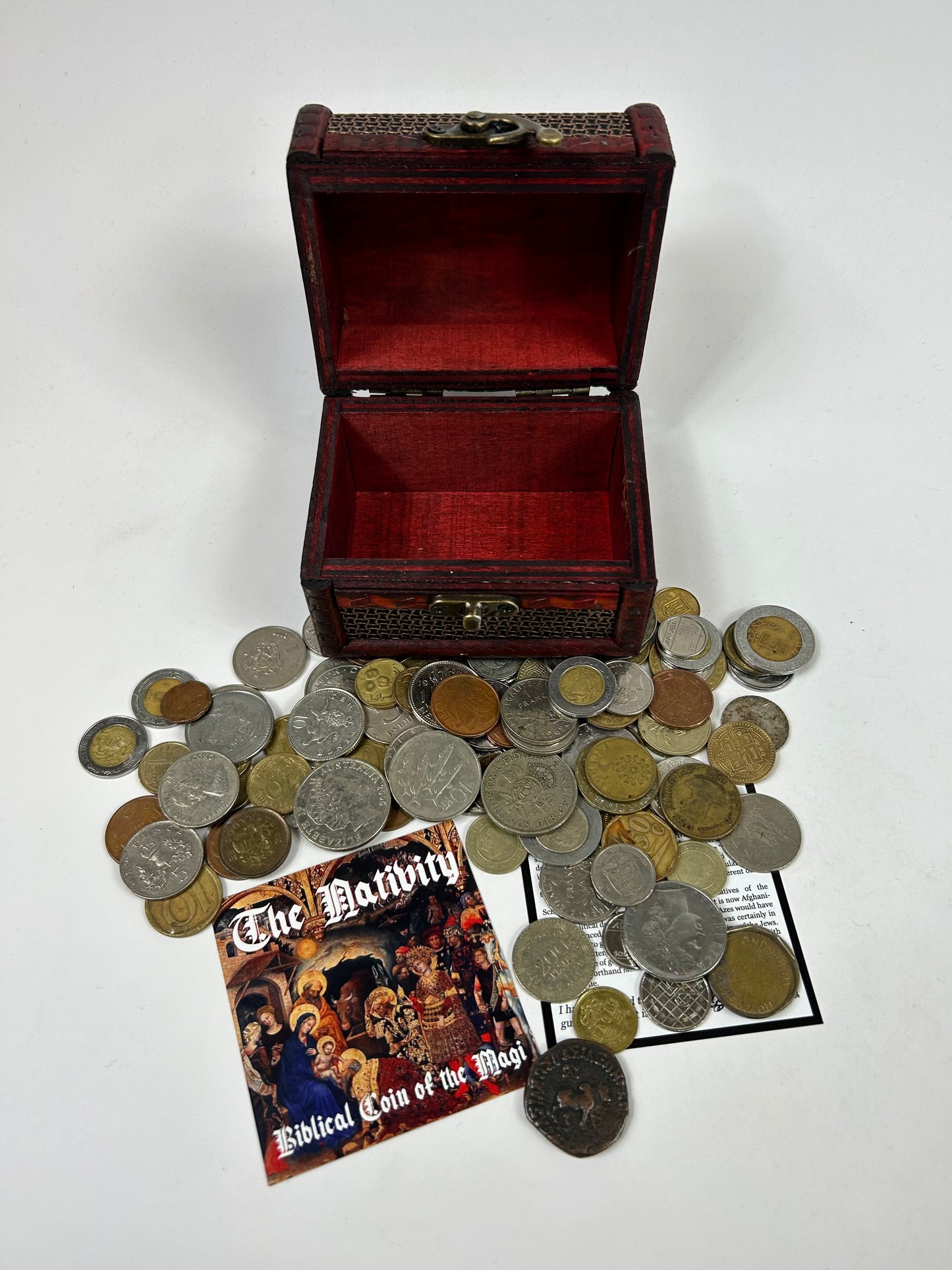 Treasure Box: One pound of mixed world coins + The Nativity: Biblical Coin of the Magi - CoinsTV