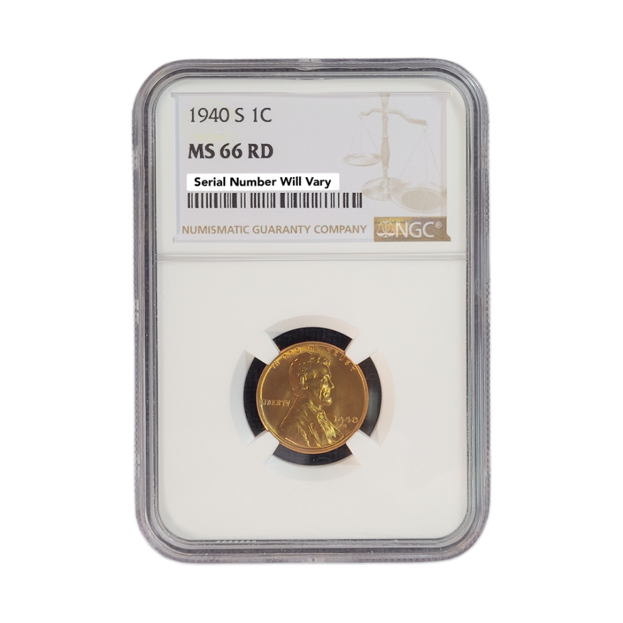 1940-S Lincoln Wheat Cent - NGC MS66 RD