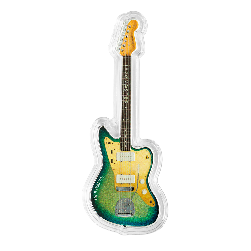 2024 Solomon Islands Fender Jazzmaster Guitar 1 oz Silver Coin - CoinsTV