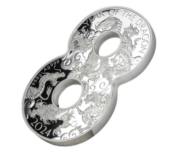 2024 Figure 8 Year of the Dragon 888 gram Silver in OGP