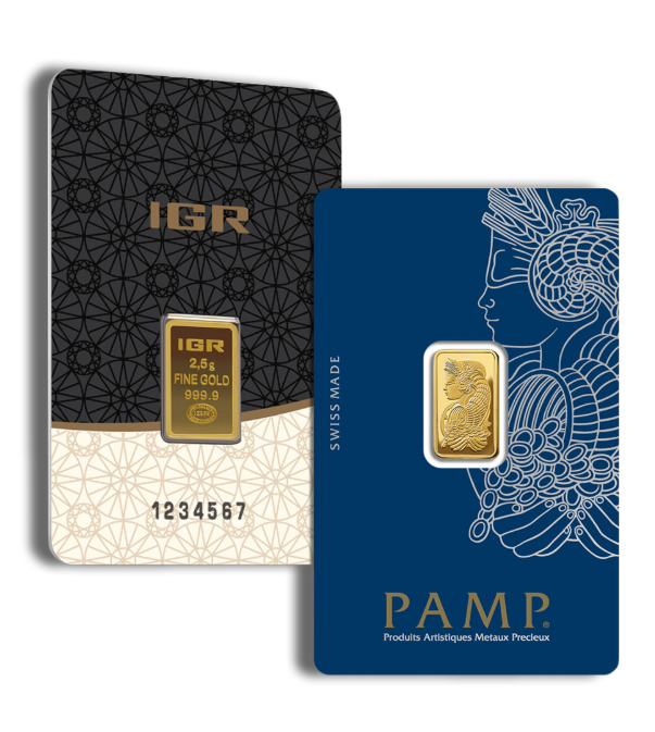 2.5 gram Gold Bar - Brand Varies (Carded)