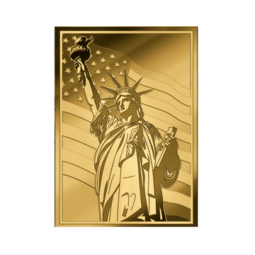 Happy Independence Day 1/1000 oz Gold Medal in Card - CoinsTV