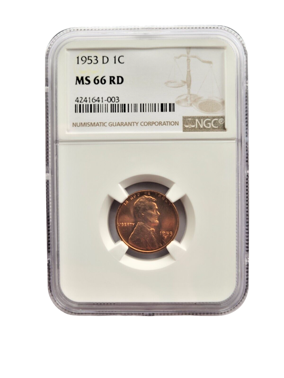 1953-D Lincoln Wheat Cent - NGC MS66 RD