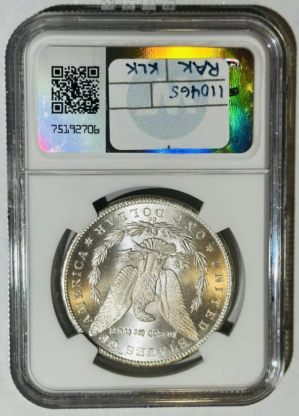 1884 CC Morgan Silver Dollar Carson City - NGC MS65 Sight White - CoinsTV