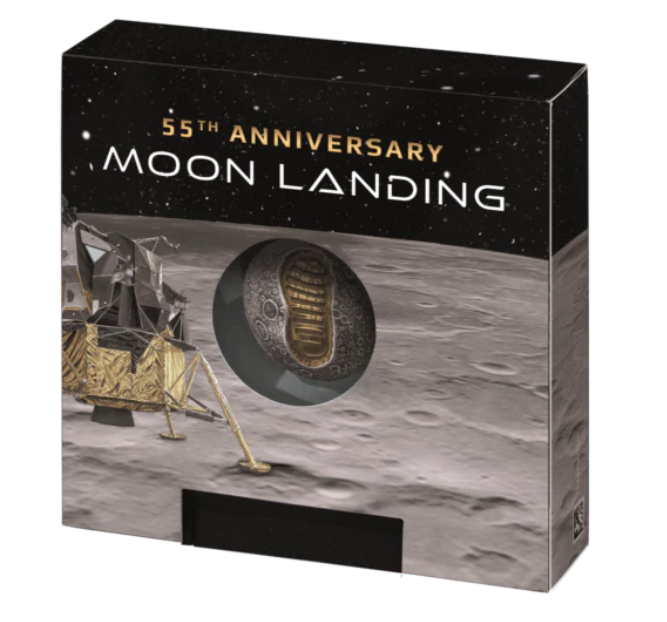2024 Barbados 55th Ann. of Apollo 11 Mission Spherical 1 oz Silver - CoinsTV