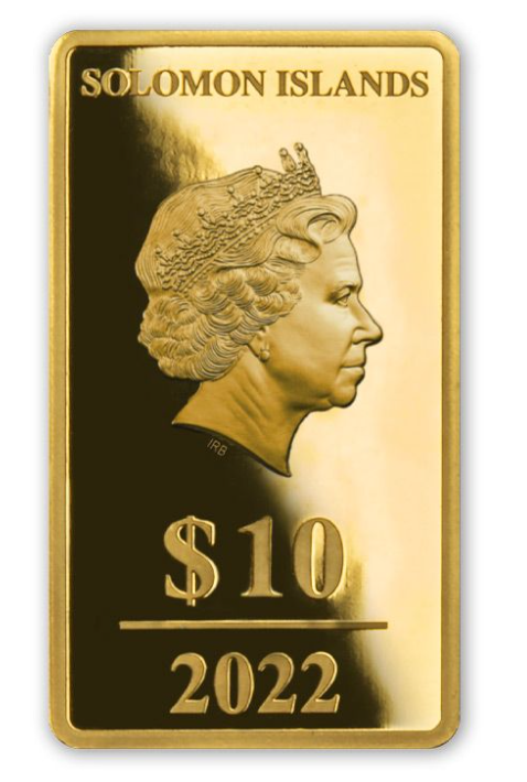 2022 Solomon Isl. Maple Leaf Most Famous Bullion 1/2 Gram .9999 Gold Prooflike Bar
