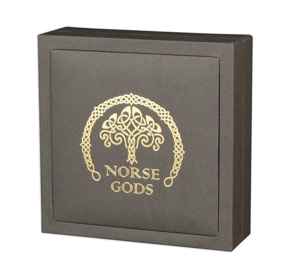 2023 1$ Cook Islands FREYR Norse Gods Gold Plating 2 oz Silver Coin - CoinsTV