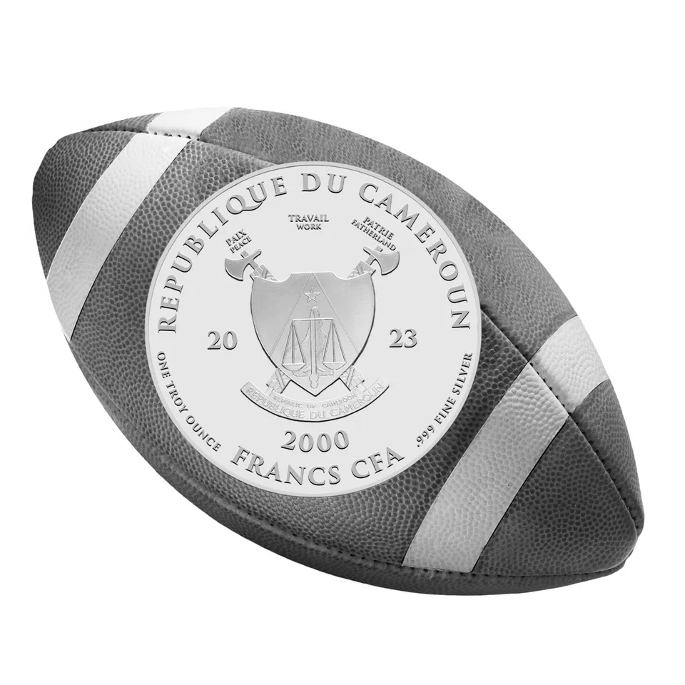 2023 Football Shaped Domed 1 oz Silver Coin - CoinsTV